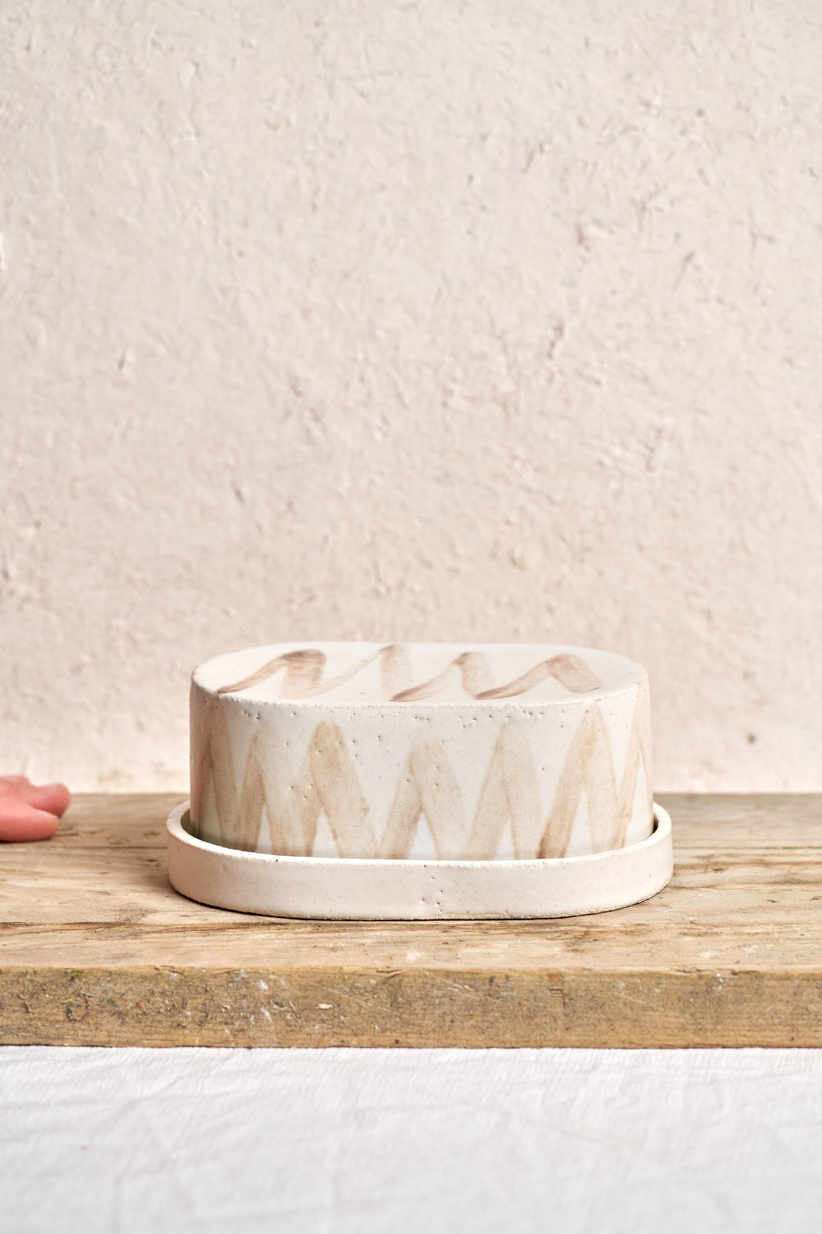 Butter dish - Manganese ZigZag