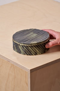 Large Box /  Narrow diagonal carved grooves with copper