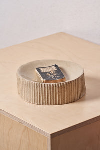 Catchall tray /  Vertical carved grooves