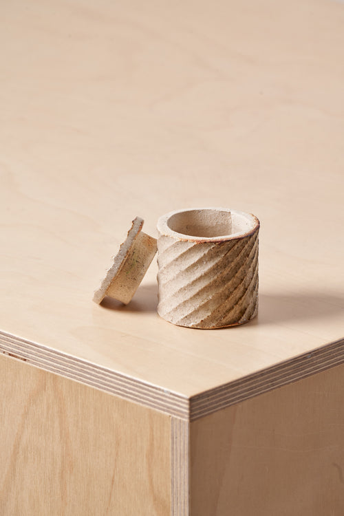 Tiny Box / Diagonal carved grooves with iron detail