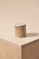 Tiny Box / Diagonal carved grooves with iron detail