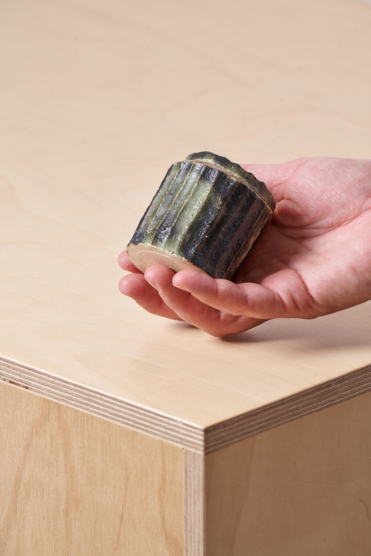 Tiny Box / Vertical carved grooves with copper