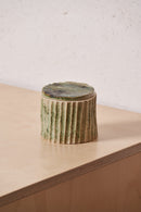 Box /  Narrow vertical carved grooves with copper