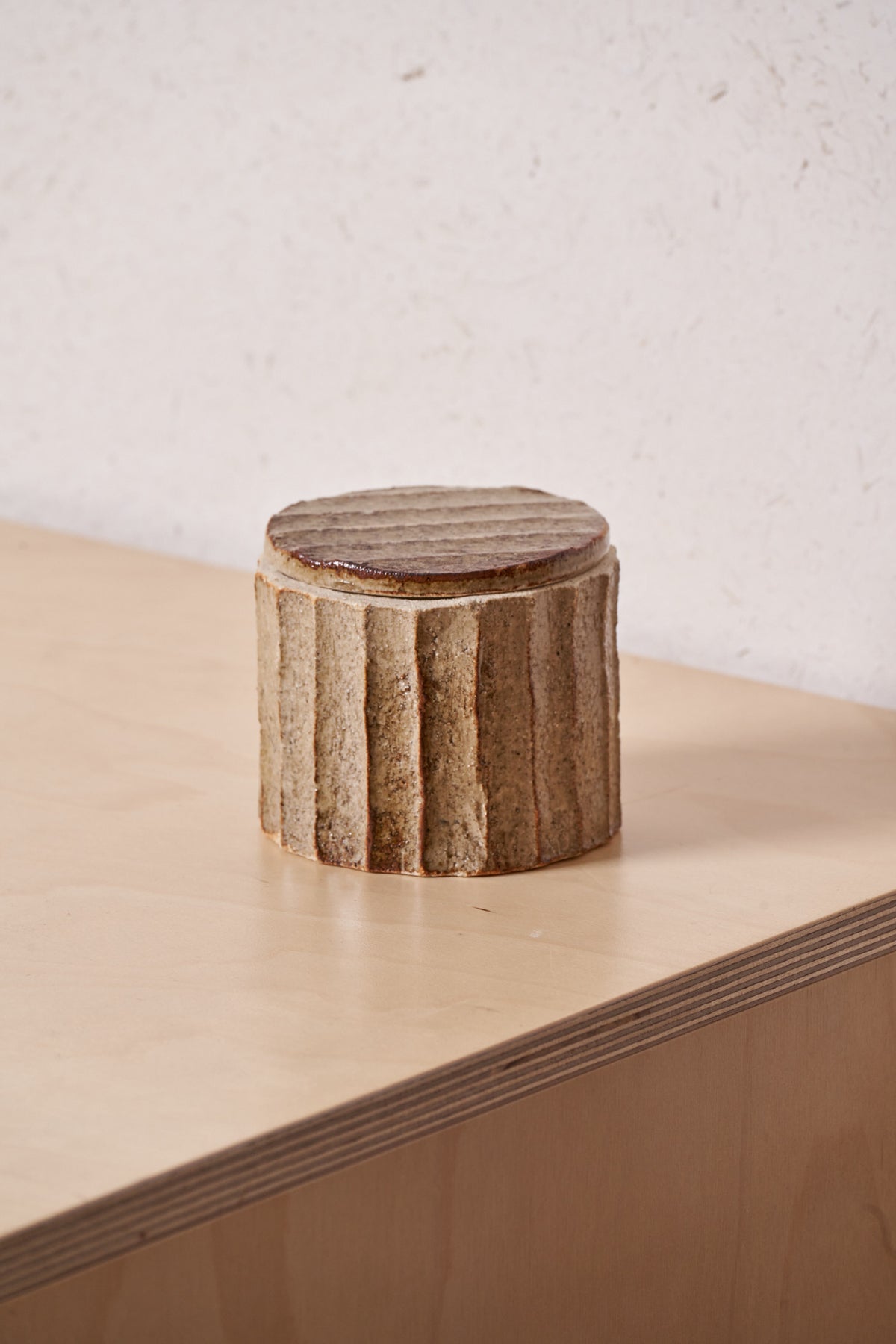 Box /  Vertinal carved grooves with iron