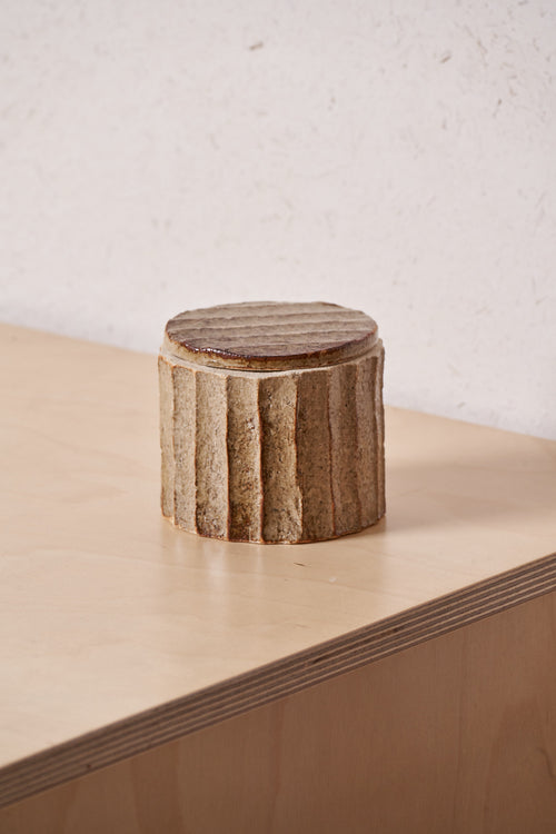 Box /  Vertinal carved grooves with iron