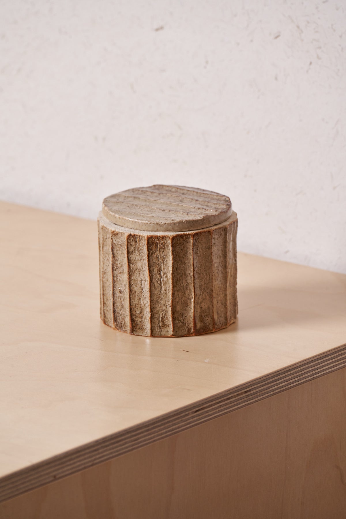 Box /  Vertinal carved grooves with iron
