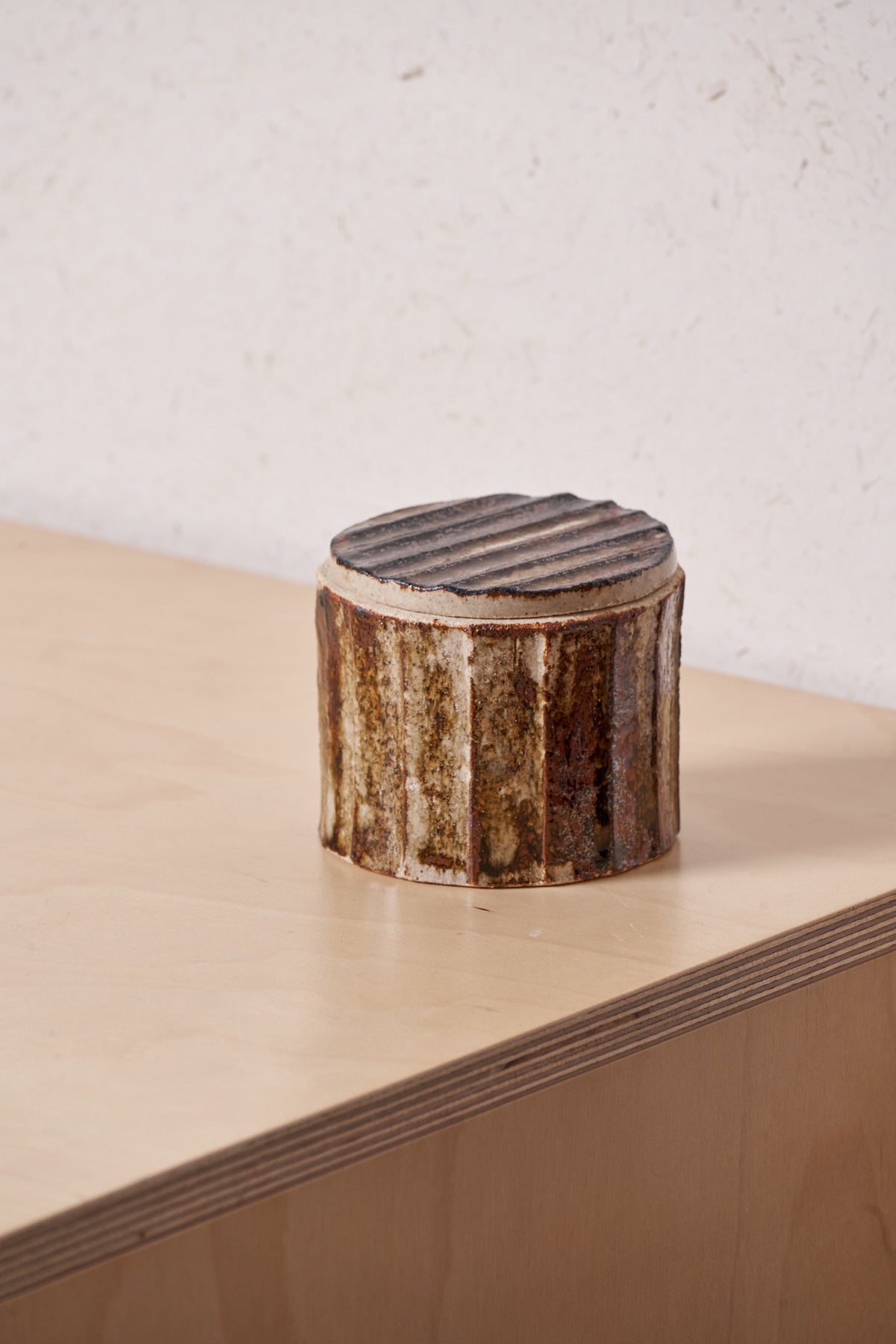 Box /  Large Vertical carved grooves with iron