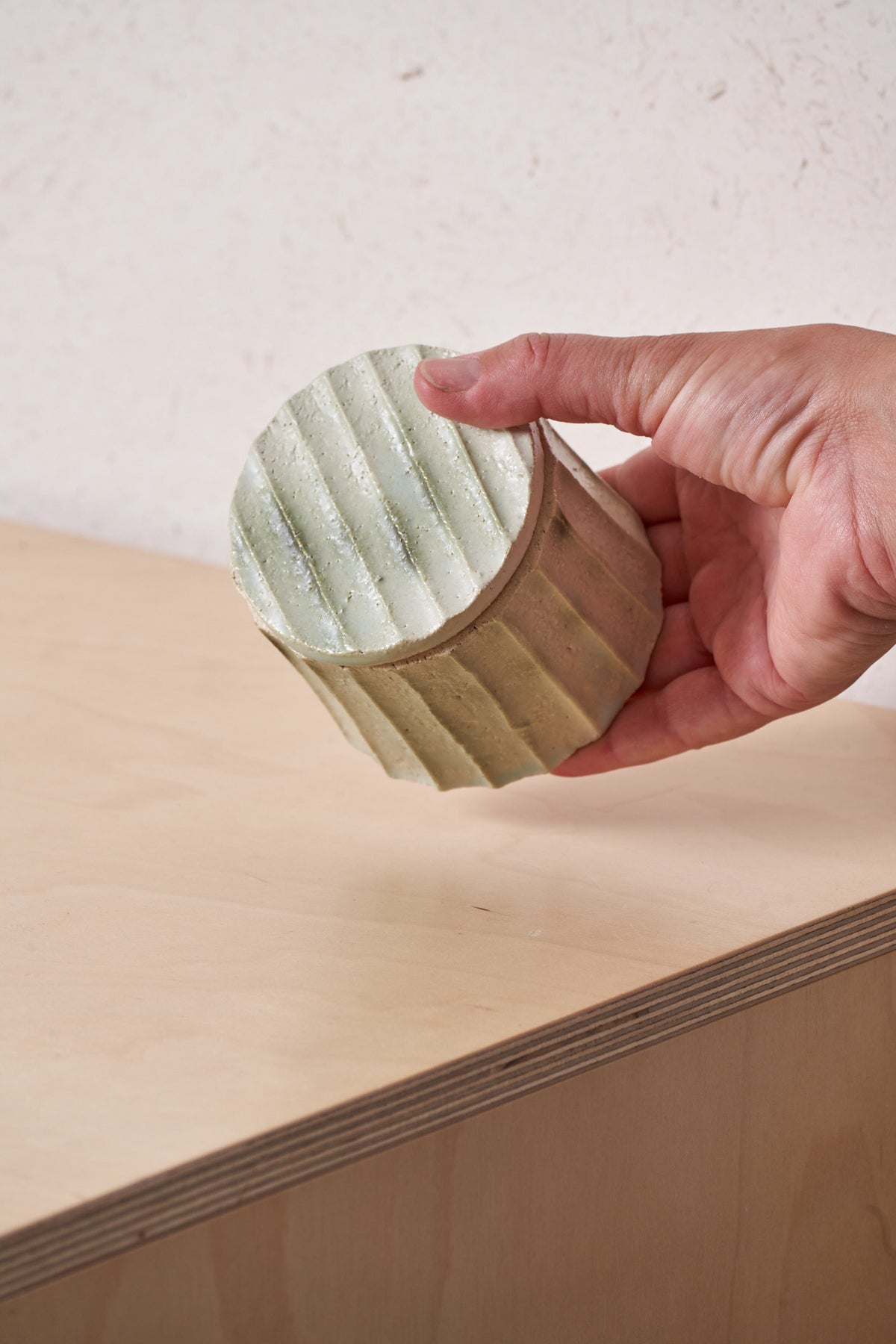 Box /  Vertical carved grooves with copper