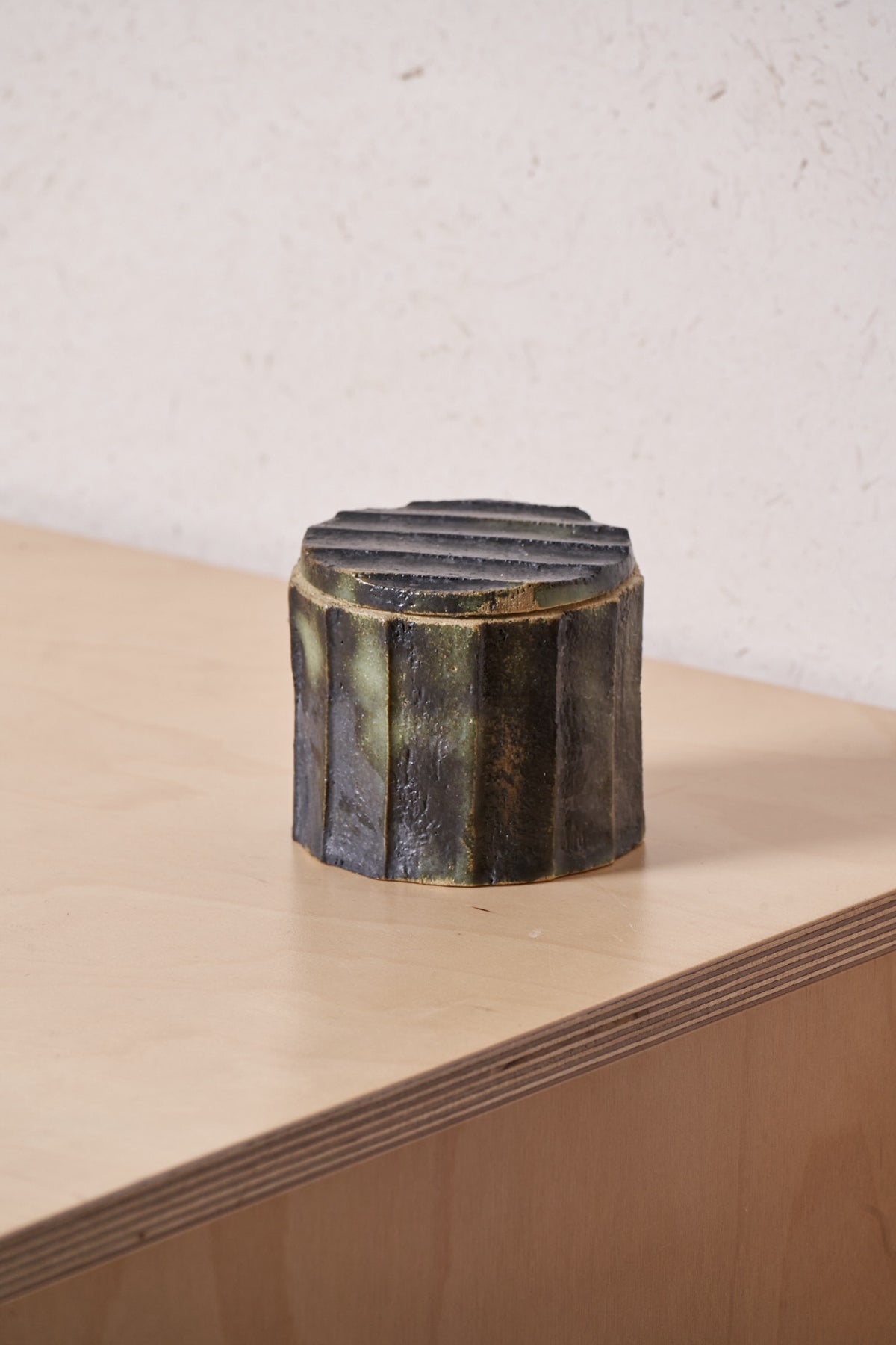 Box /  Large Vertical carved grooves with copper