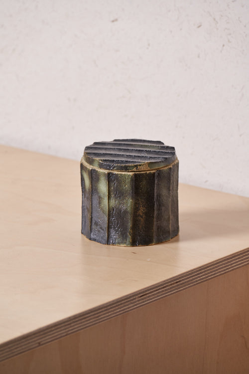 Box /  Large Vertical carved grooves with copper