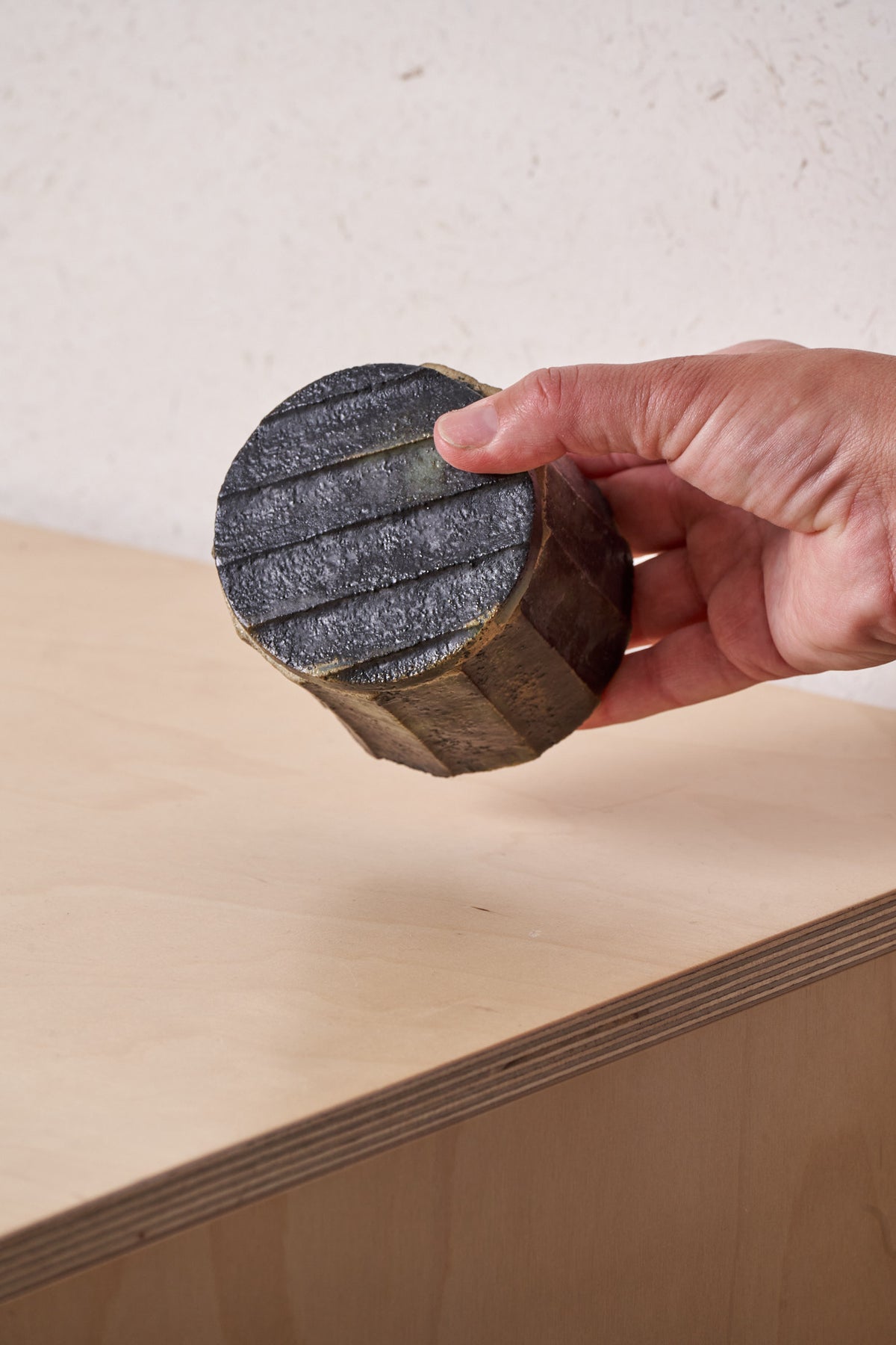 Box /  Large Vertical carved grooves with copper