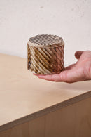 Box /  Narrow diagonal carved grooves with iron