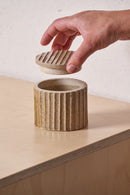 Box /  Narrow Vertical carved grooves with copper kiss
