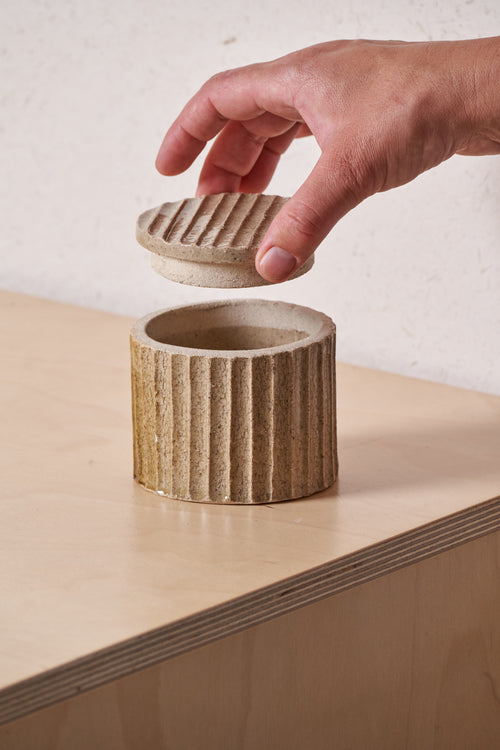 Box /  Narrow Vertical carved grooves with copper kiss