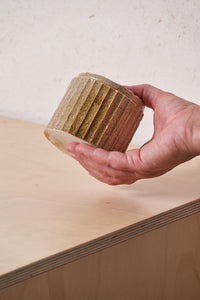 Box /  Narrow Vertical carved grooves with copper kiss