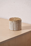 Box /  Vertical carved grooves with iron