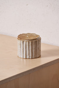 Box /  Vertical carved grooves with iron