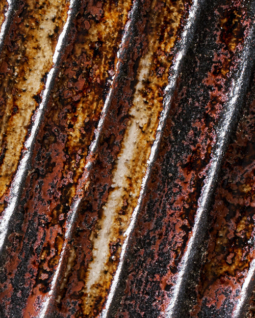 Box /  Large Vertical carved grooves with iron