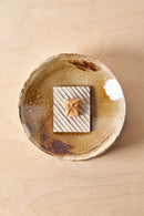 Catchall tray /  Diagonal carved grooves with iron
