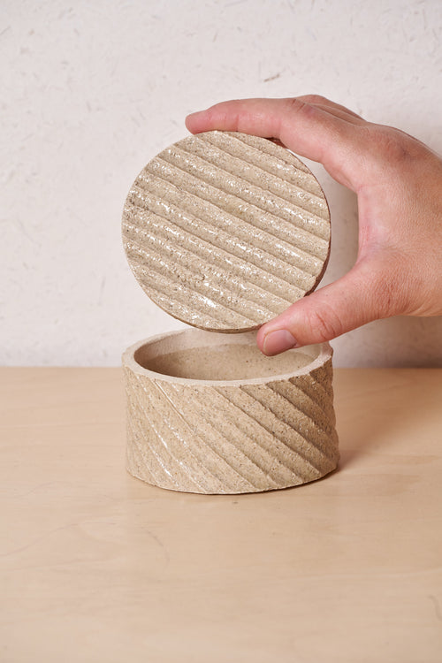 Low Box /  Diagonal carved grooves