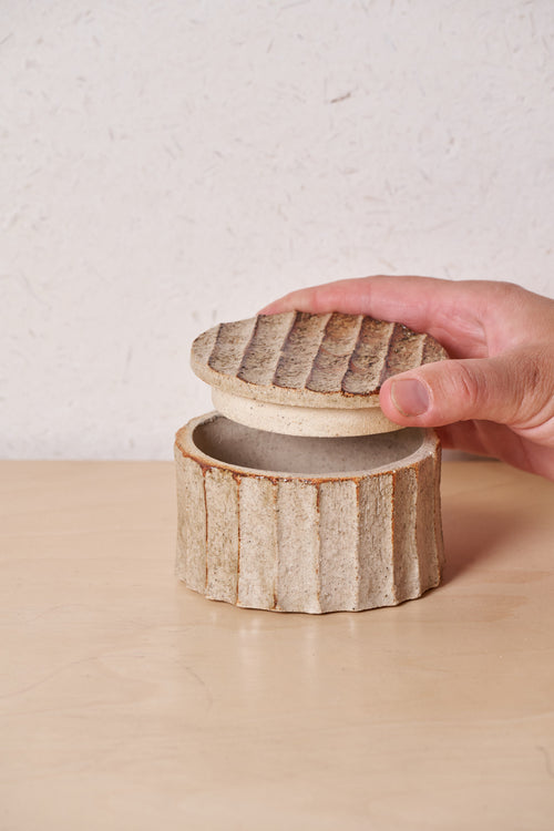 Low Box /  Vertical carved grooves with Iron zash
