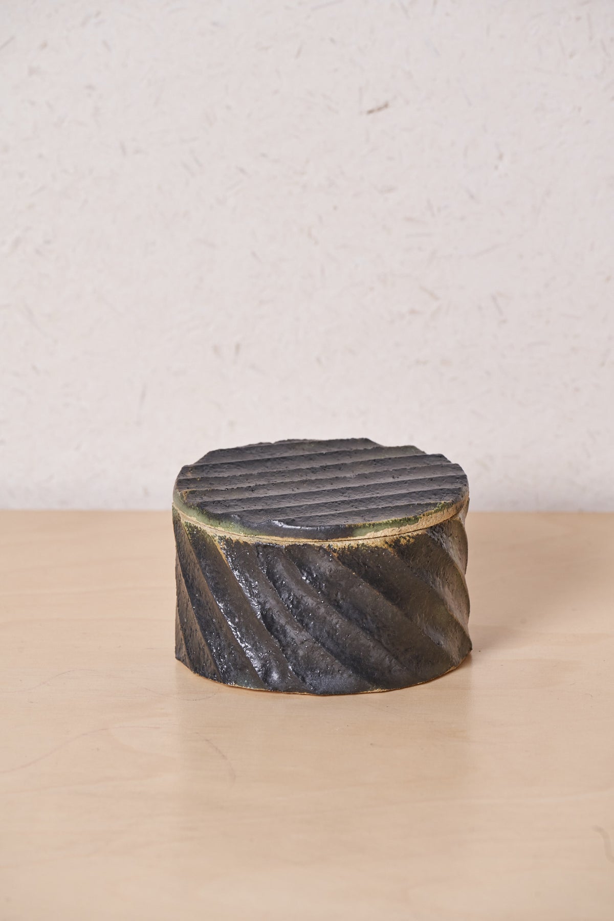 Low Box /  Diagonal large carved grooves with Copper wash