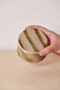 Low Box /  Large diagonal carved grooves with iron