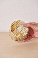 Low Box /  Narrow horizontal carved grooves with iron