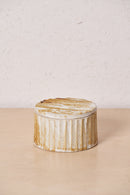 Low Box /  Narrow horizontal carved grooves with iron