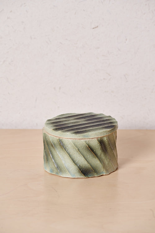 Low Box /  Horizontal carved grooves with copper